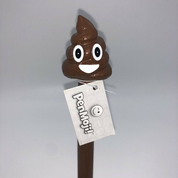 2 PenMoji Brown and Rainbow Poop Emoji Smiling - Picture 4 of 6